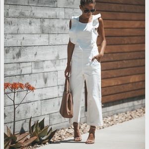 White Jean Jumpsuit